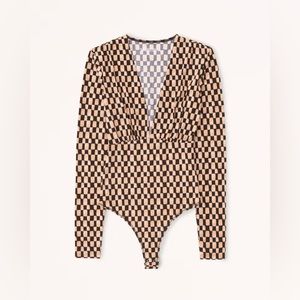 Long-Sleeve Slinky V-Neck Bodysuit